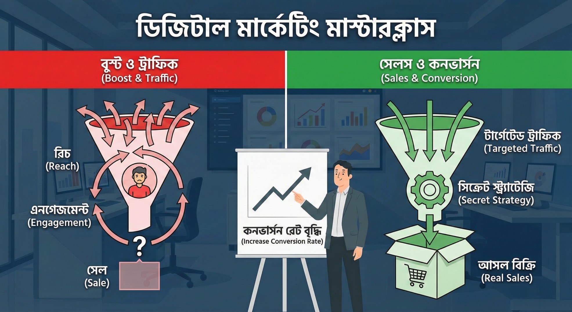 ডিজিটাল মার্কেটিং মাস্টারক্লাস: ট্রাফিক থেকে সেলস জেনারেট করার সিক্রেট স্ট্র্যাটেজি